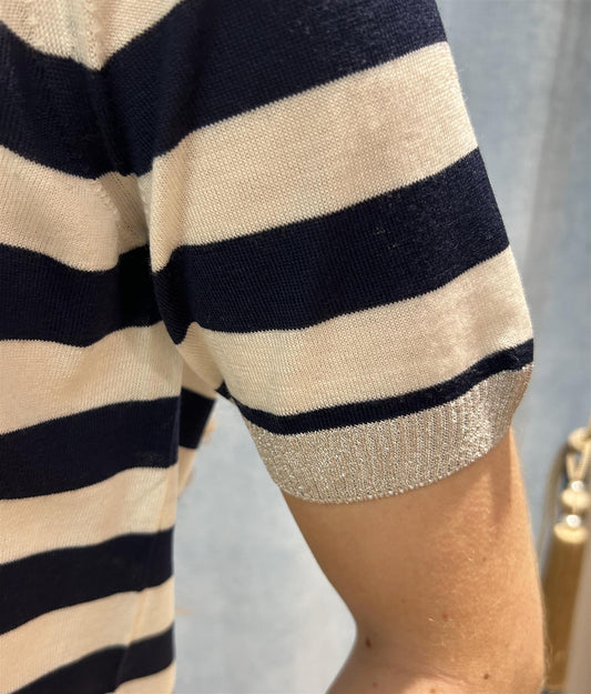 T-shirt striper Navy