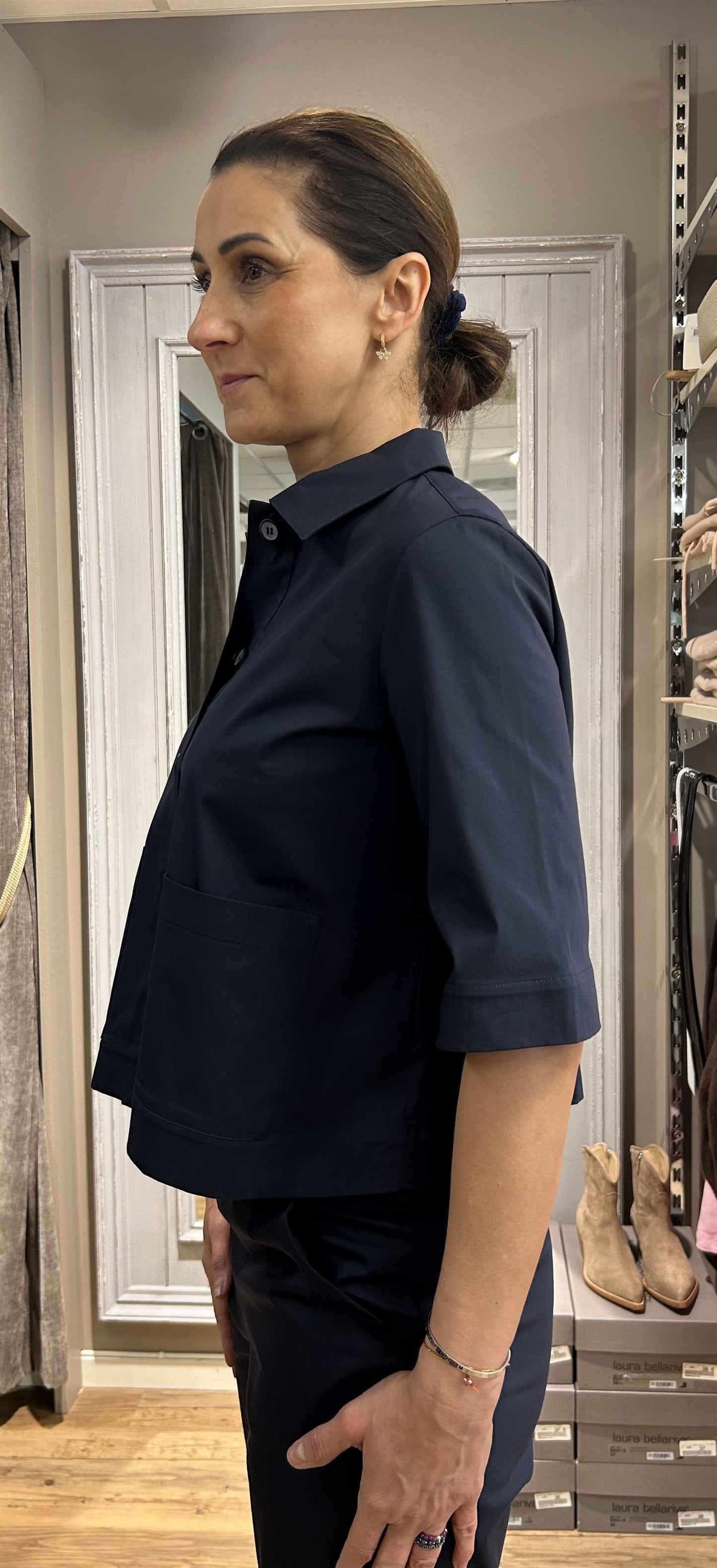 Gran Sasso Giacchina Skjorte Mørkeblå - ZhosLaila