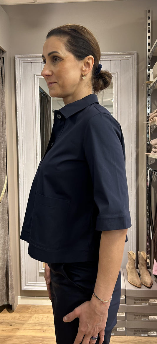 Gran Sasso Giacchina Skjorte Mørkeblå - ZhosLaila