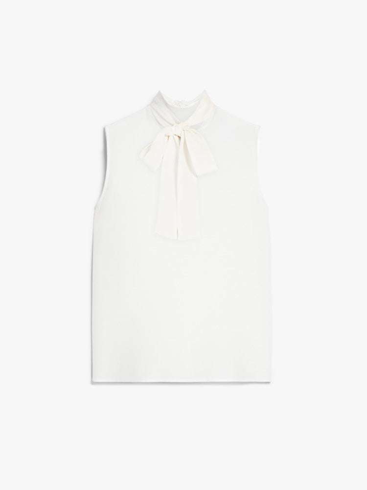 Max Mara Studio Lira Crêpe de Chine topp med sløyfe - ZhosLaila