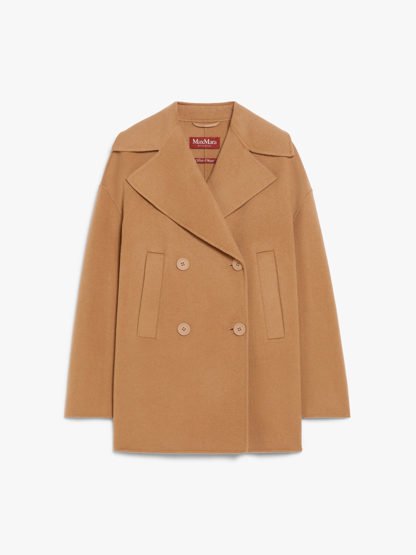 Max Mara Studio Spadino Ull, kashmir og silke ertefrakk Camel