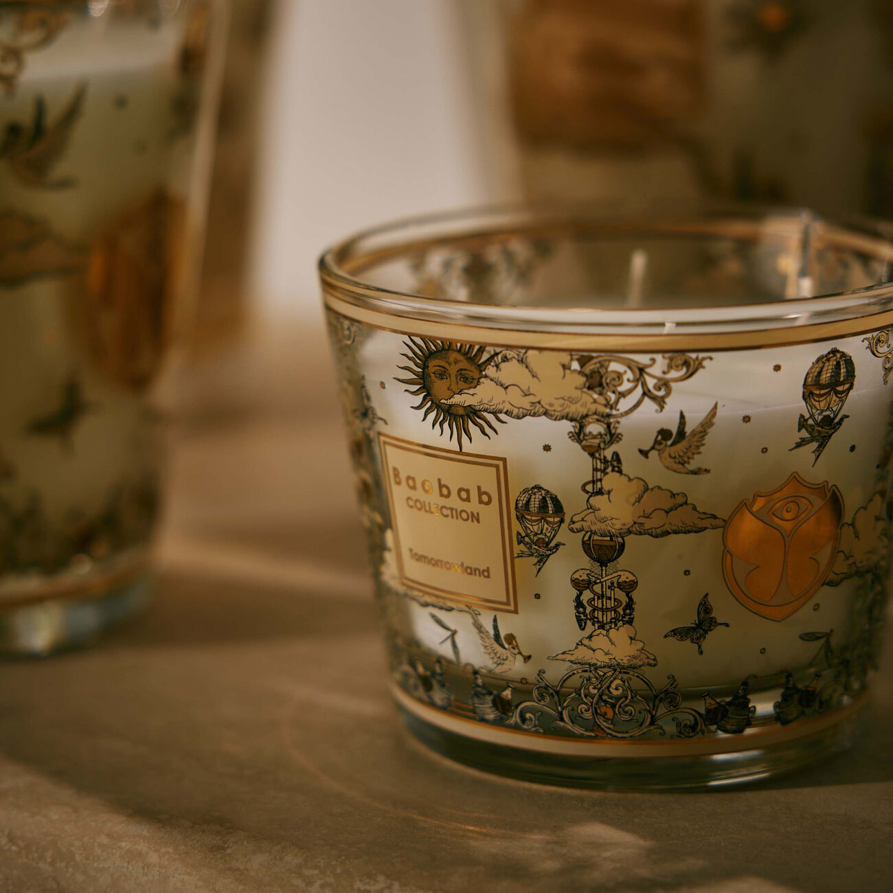 Baobab Tomorrowland Gold duftlys H:10cm - ZhosLaila