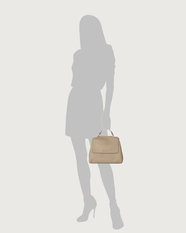 Orciani Sveva Soft Liten håndveske i skinn med skulderreim Sort - ZhosLaila