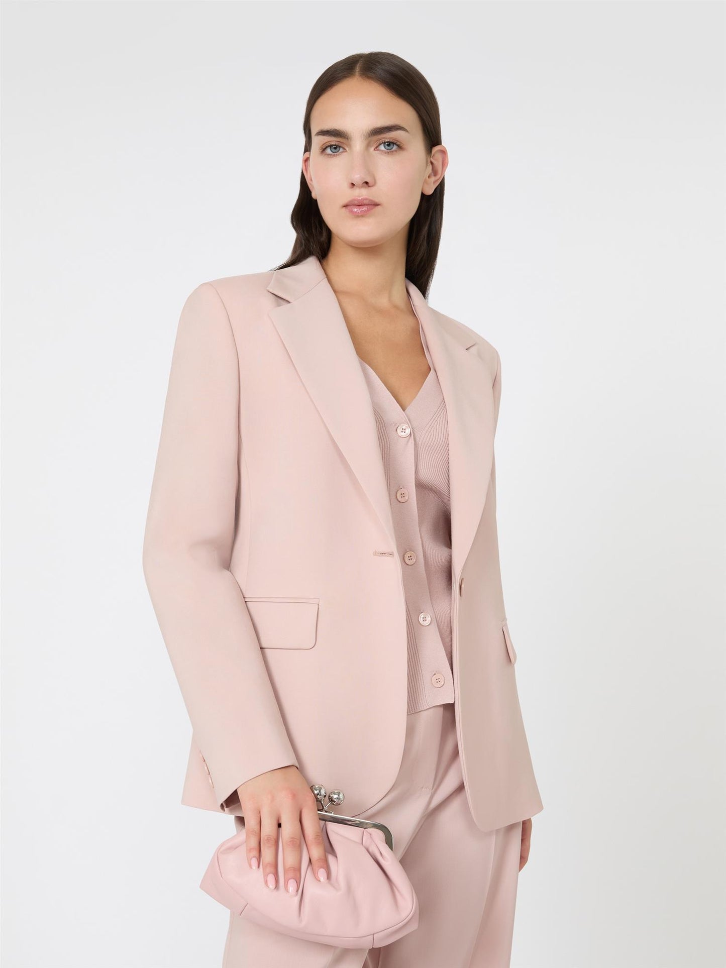 Max Mara Lamine Blazer i naturlig stretchull Lys Rosa - ZhosLaila
