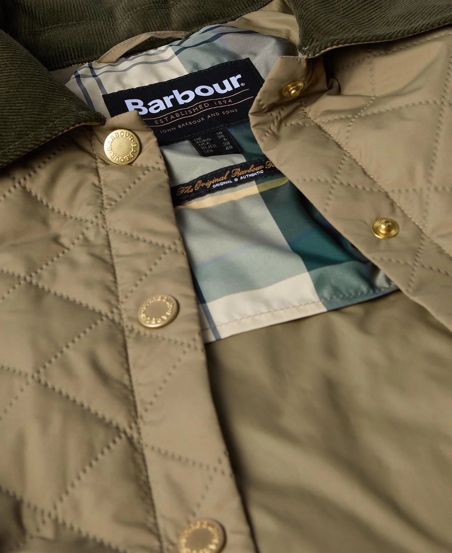 Barbour Anis vattert jakke Oliven - ZhosLaila