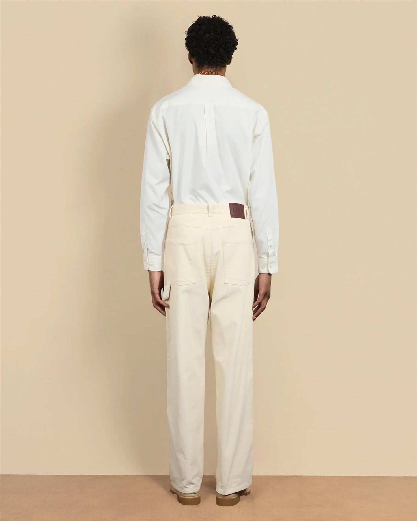 Le Pantalon Baggy fløyelsbukser Ecru/Kremfarget