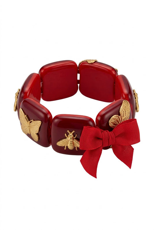 Armbånd med 7 stener kvadrat grå