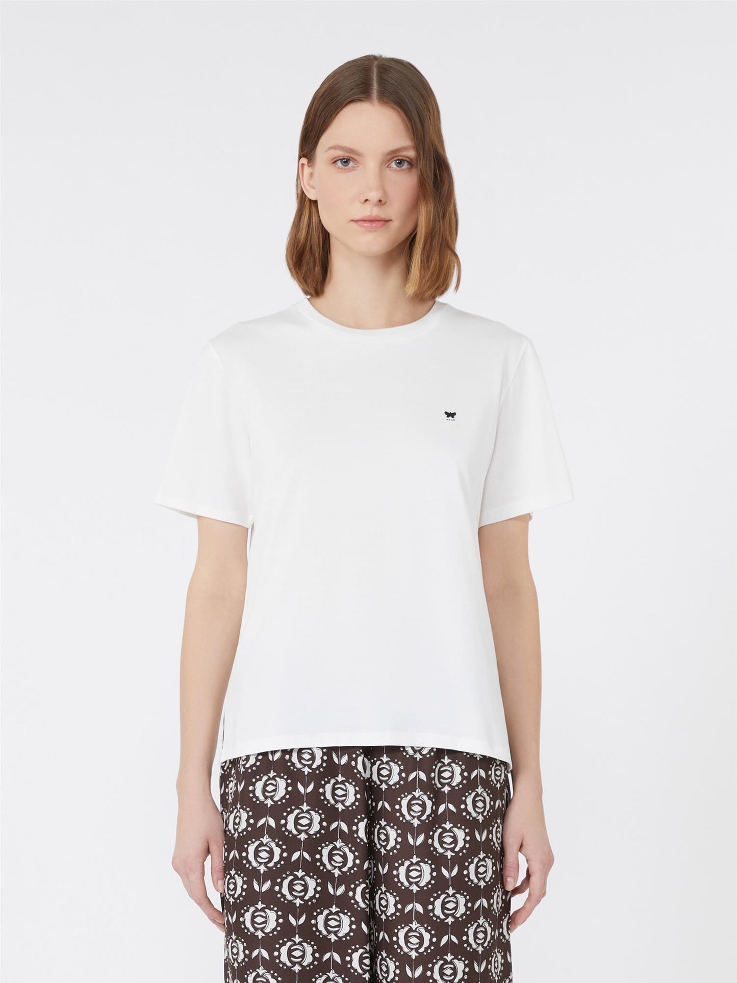 Max Mara Venaco T-skjorte i jersey med rett passform Off-White