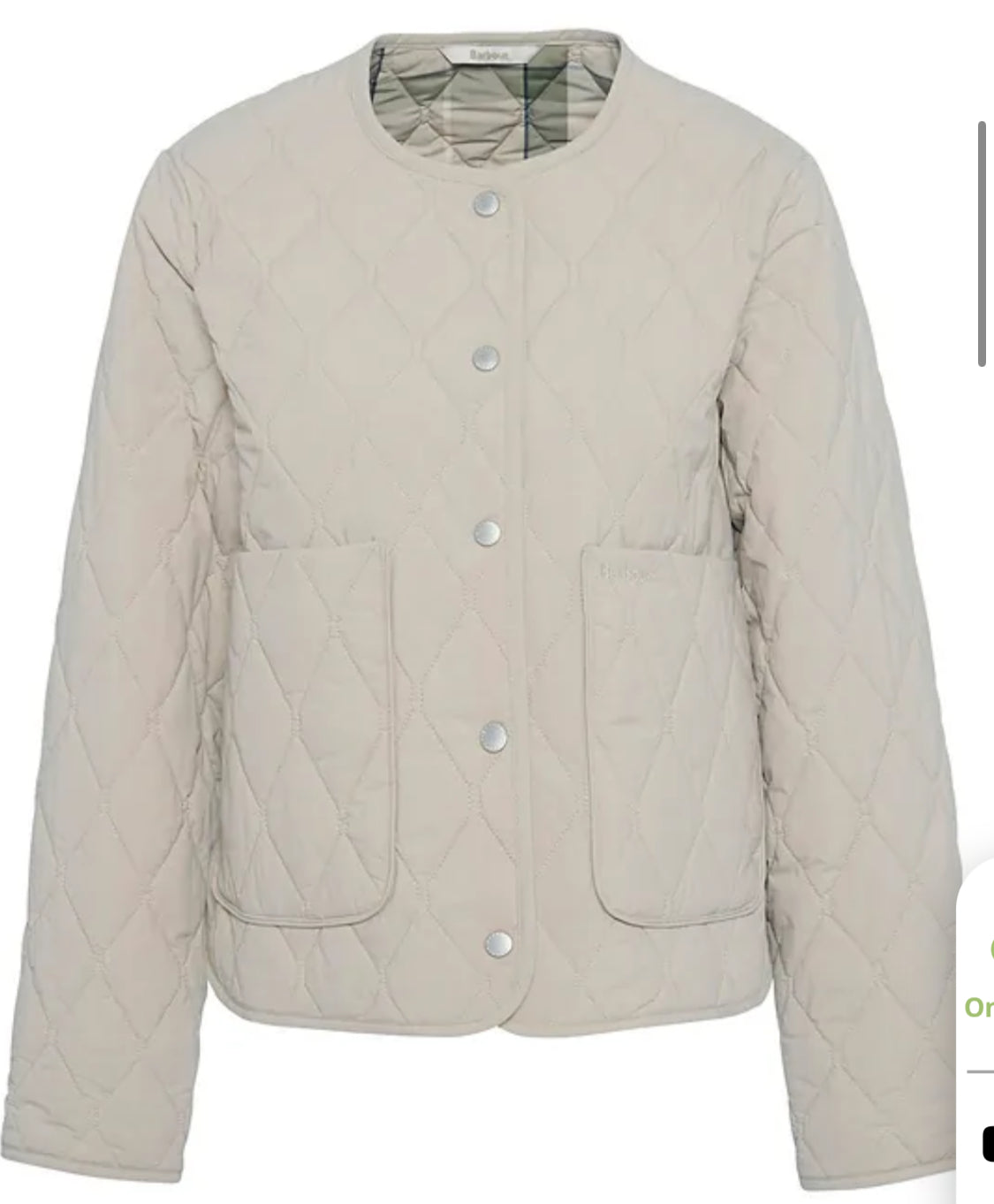 Barbour Monroe vattert kort jakke Lys Sand - ZhosLaila