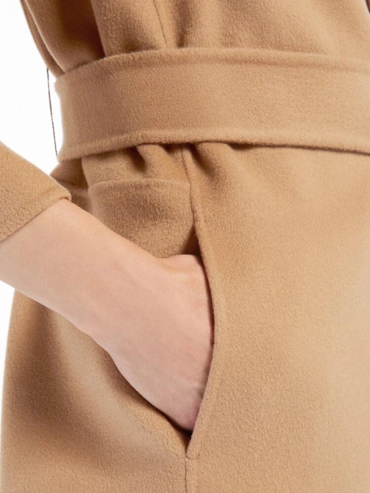Max Mara Kort dobbeltsidig ullfrakk Arona Camel