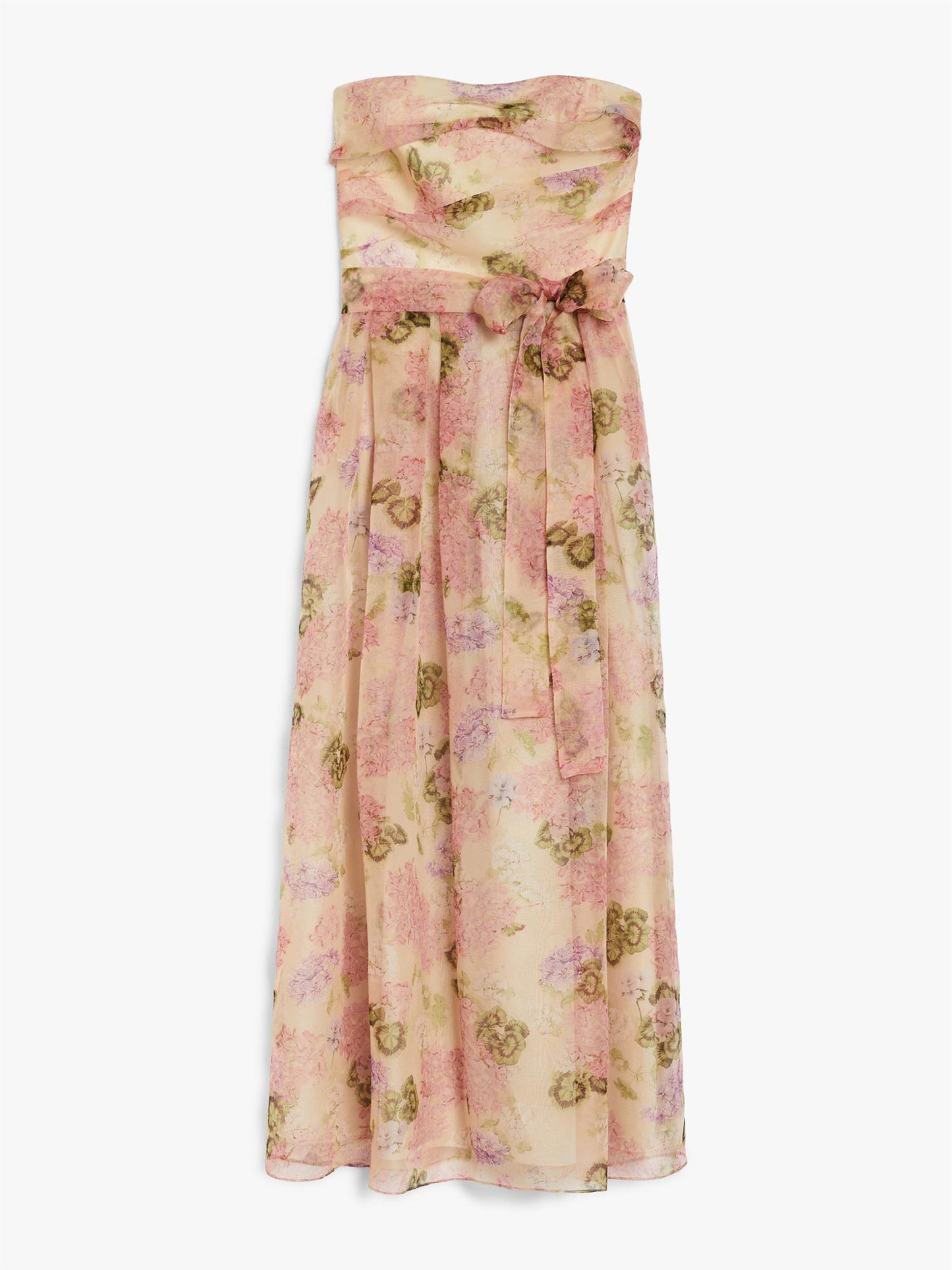 Max Mara Elegante Lisetta Mønstret organza bustier kjole - ZhosLaila