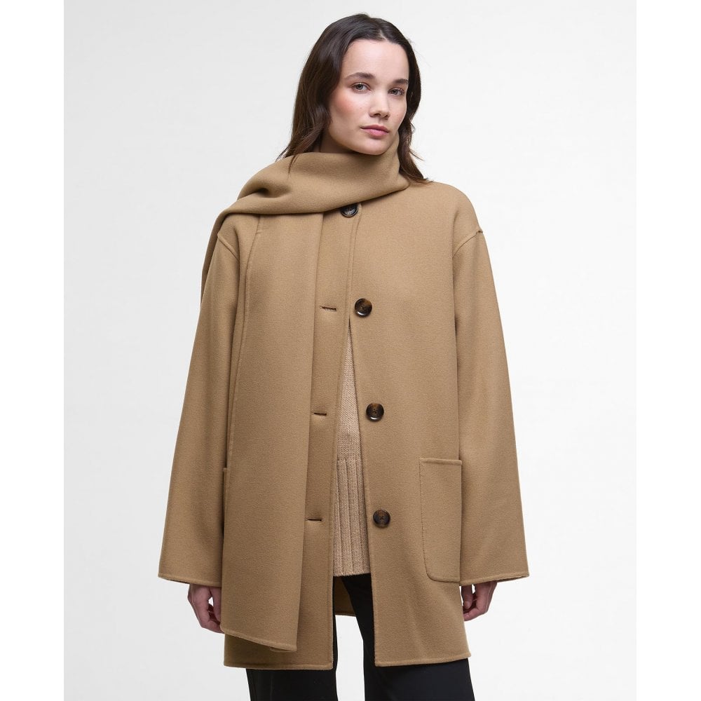 Barbour Clementine Klementin ullskjerfkåpe Kamel