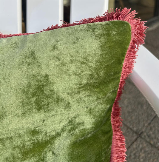Gressgrønn Pillow Silk Velvet 50x50m. innerpute - ZhosLaila
