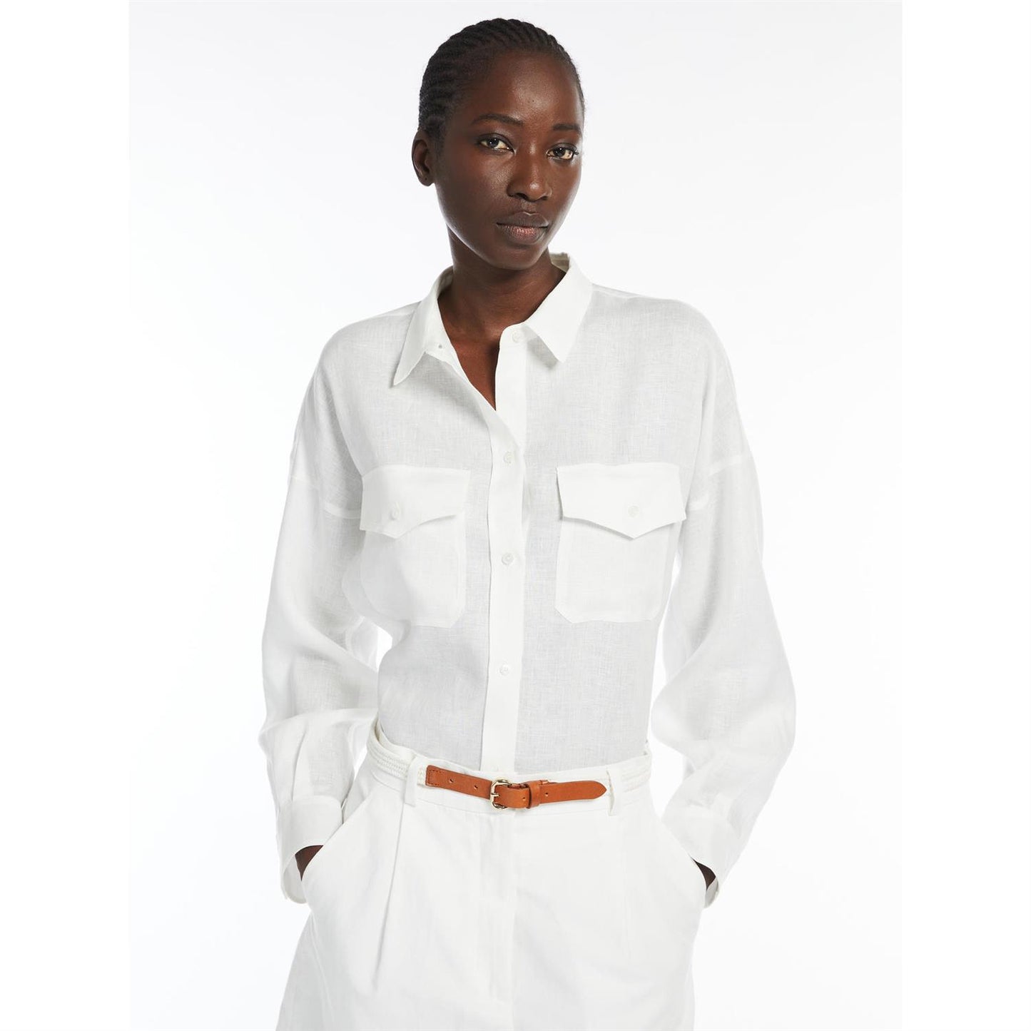 Max Mara Weekend Spoleto lett linskjorte Hvit - ZhosLaila