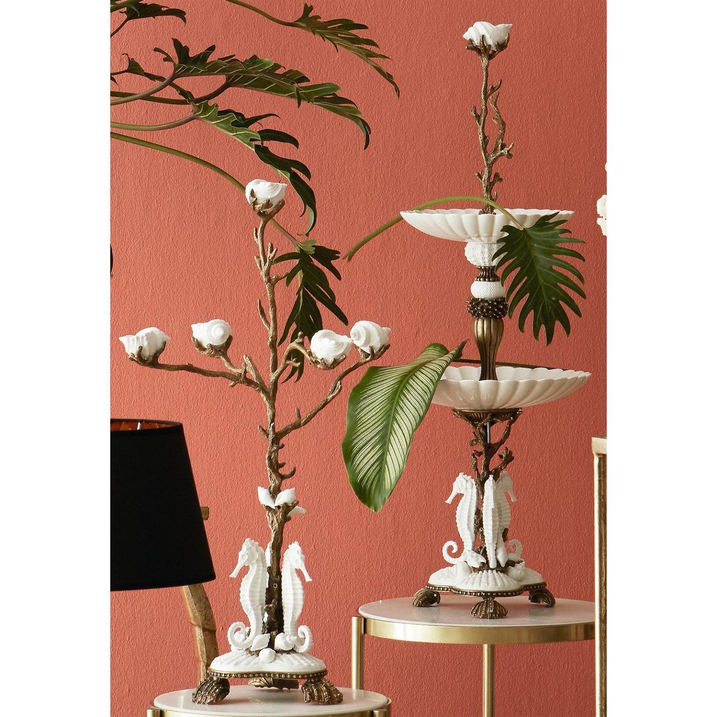 G&C Lysestake med skjell Hvit H:71cm - ZhosLaila