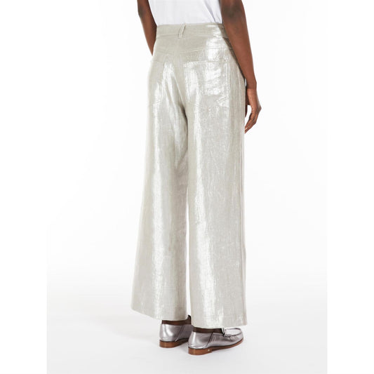 S Max Mara Malika 5-lommers linbukse Sølv - ZhosLaila
