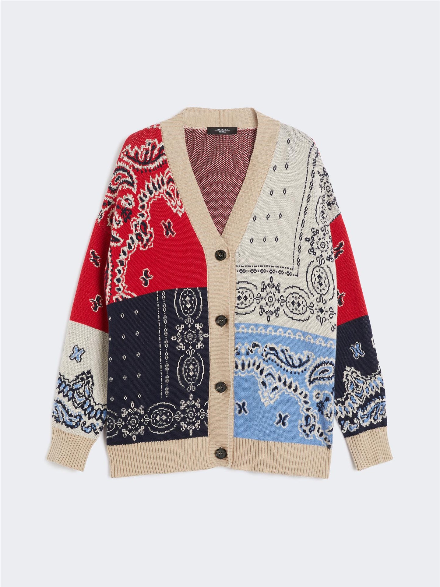 Max Mara Baobab Overdimensjonert cardigan i jacquardgarn