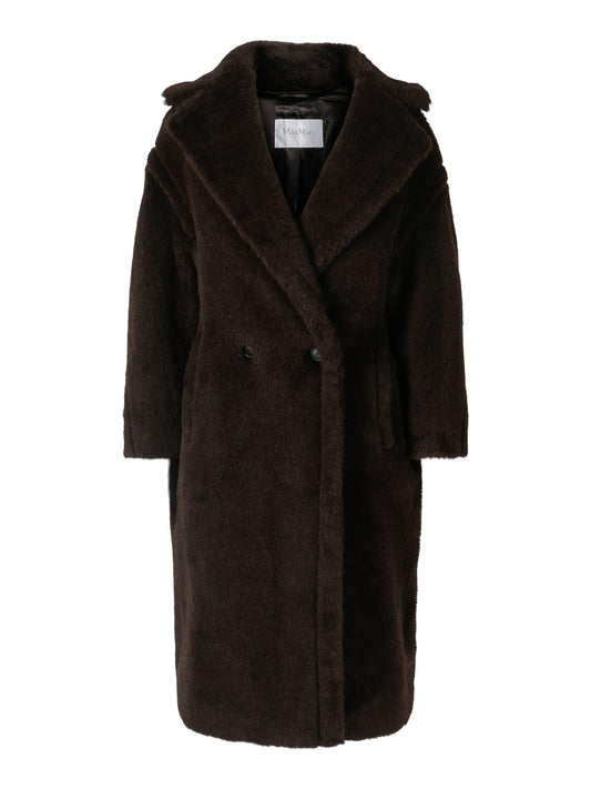 Teddybjørn-ikonfrakk i alpakka og ull Mørke Brun - ZhosLaila