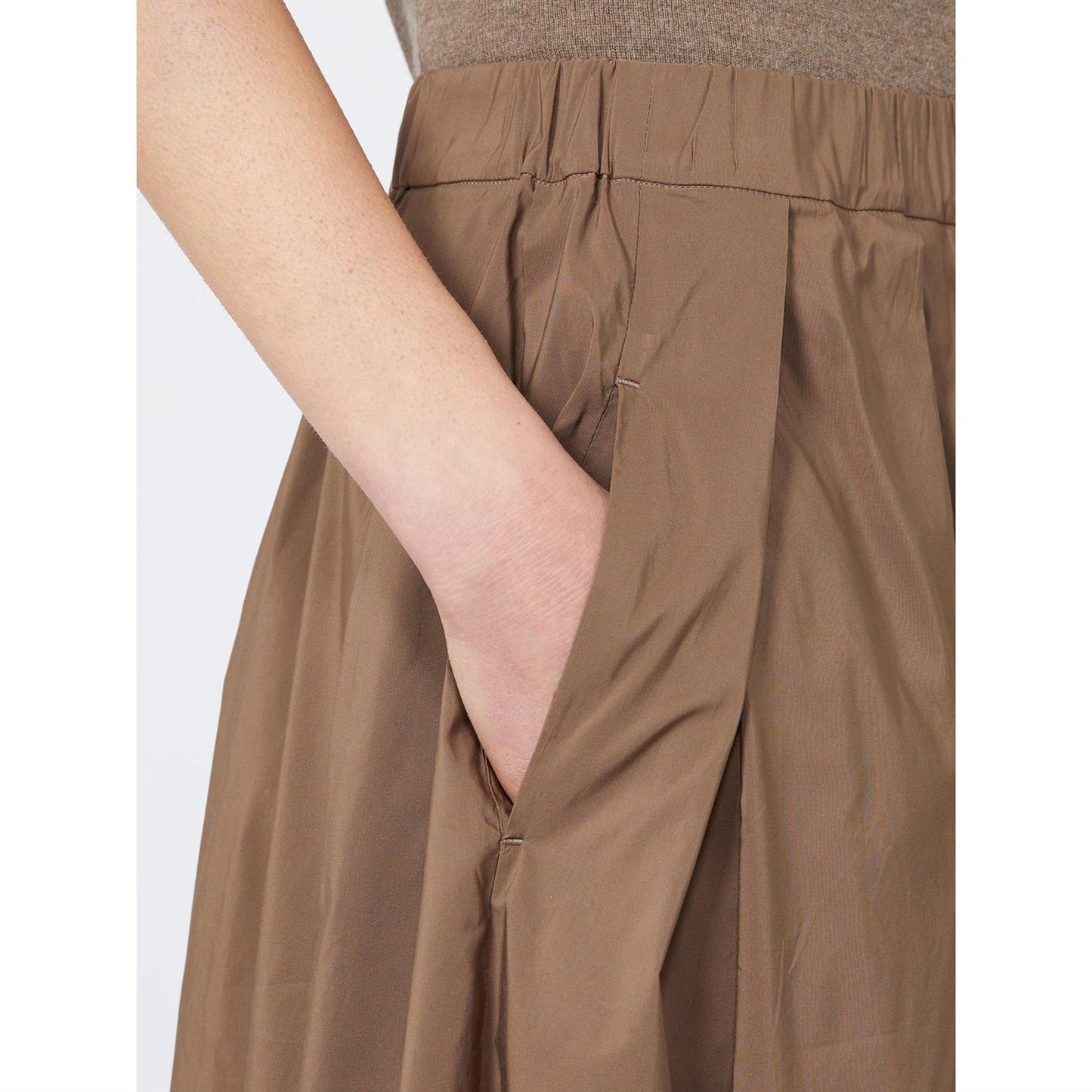 Max Mara Aloe bomullsskjørt i mikrofiber Brun - ZhosLaila