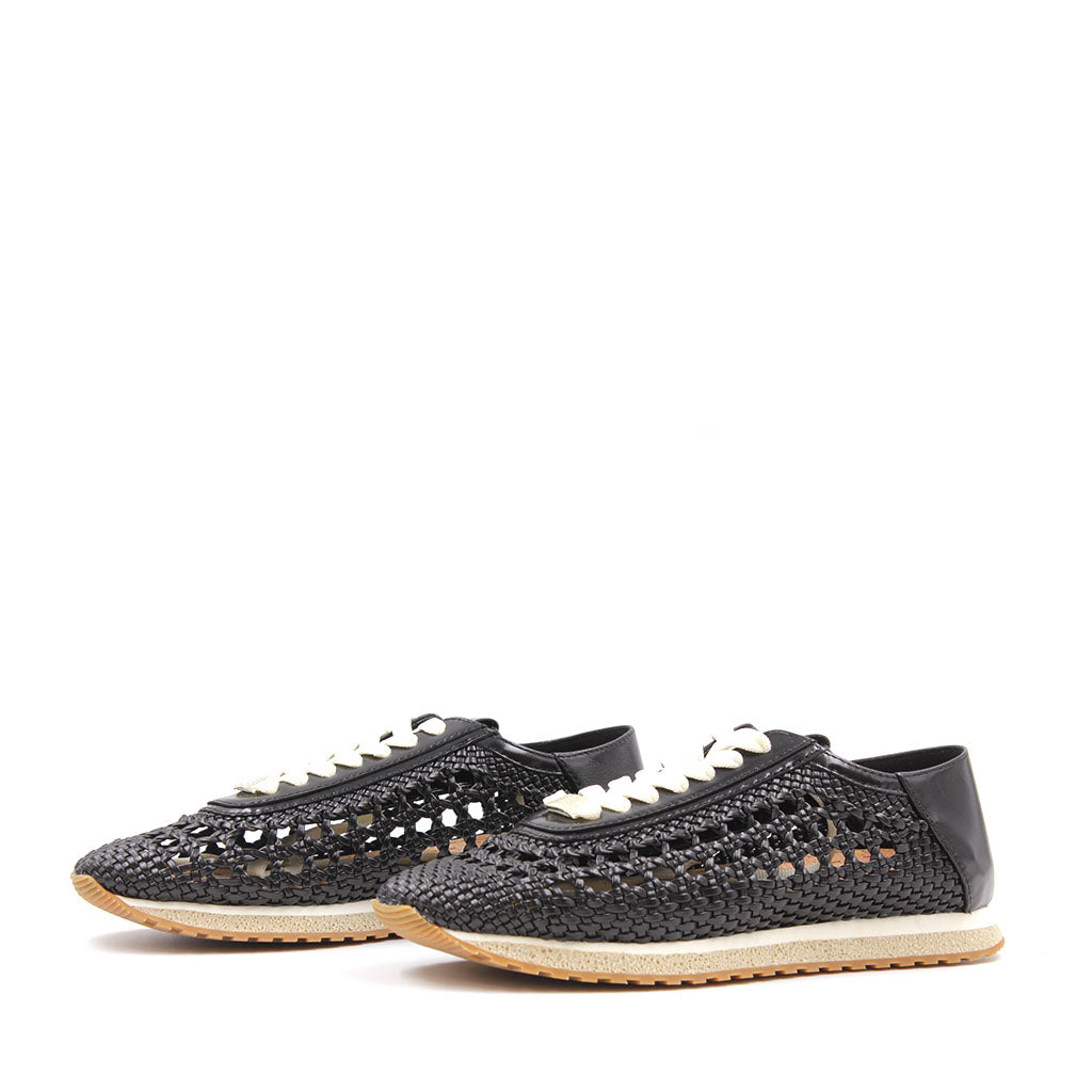 Laura Bellariva Sneakers flettet skinn Sorte