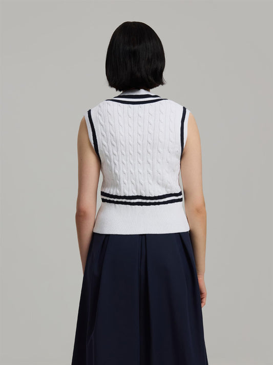 Andiata Cey Strikket Vest Brilliant Hvit
