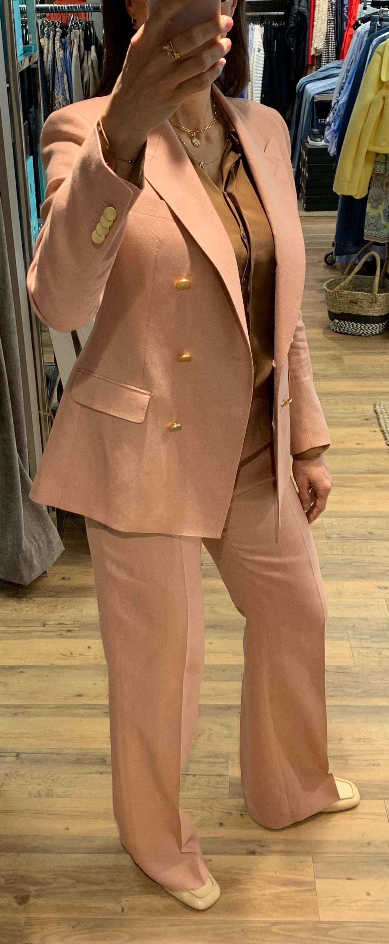 Tagliatore Ebony jakke & bukse i lin Rosa - ZhosLaila