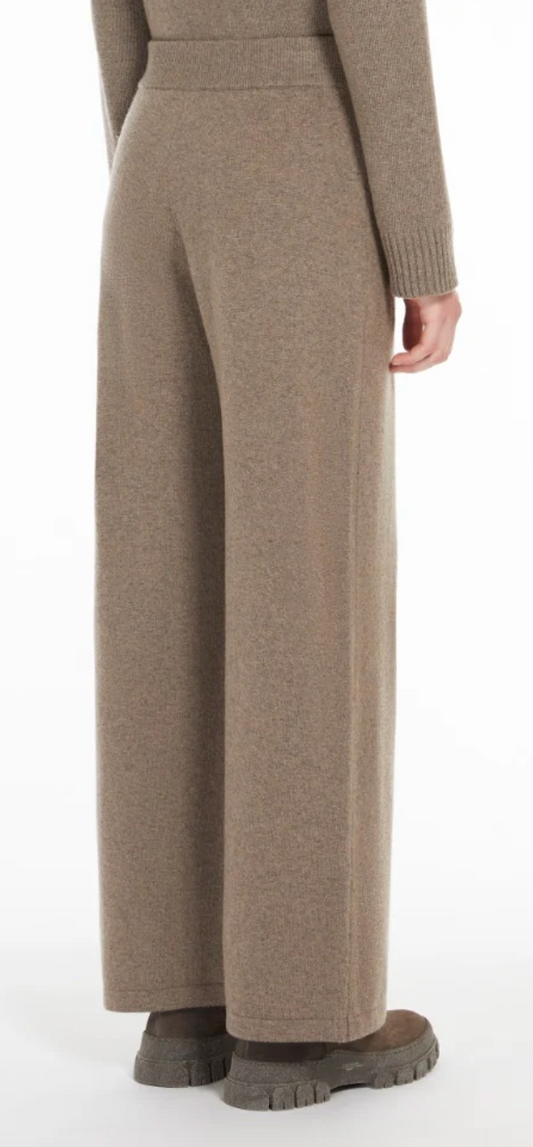Max Mara Weekend Strikket stoffbukse med vid passform Brun - ZhosLaila