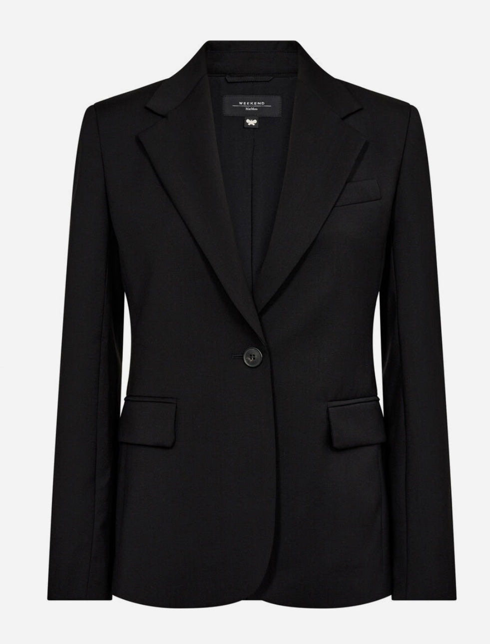 Max Mara Weekend Lamine Blazer i naturlig stretch ull Sort - ZhosLaila