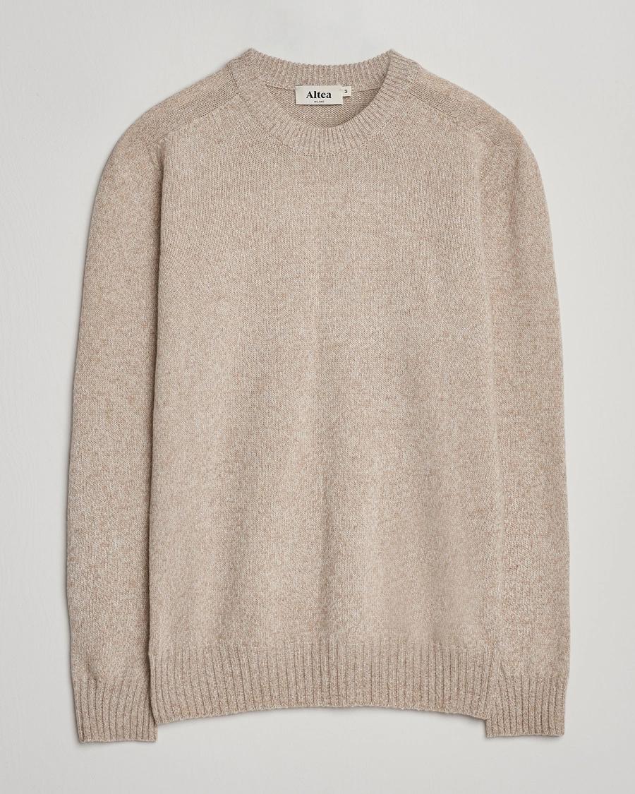 Altea Rocollo Ull/Kashmir genser med rund hals Beige melert - ZhosLaila