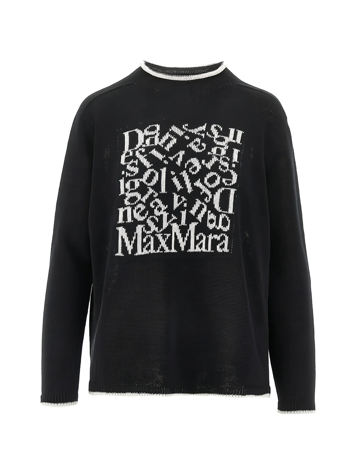 S Max Mara Smmattore genser med logo-intarsia Sort