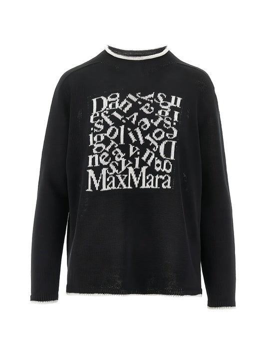 S Max Mara Smmattore genser med logo-intarsia Sort