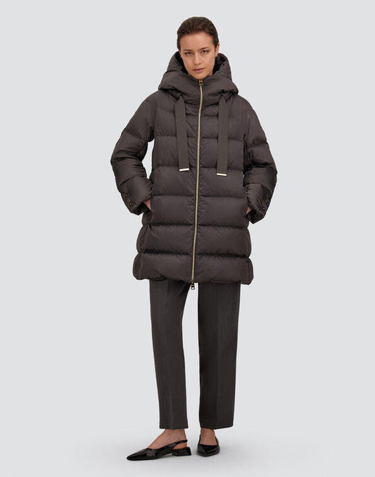 Herno Woven Half Coat Mørkebrun