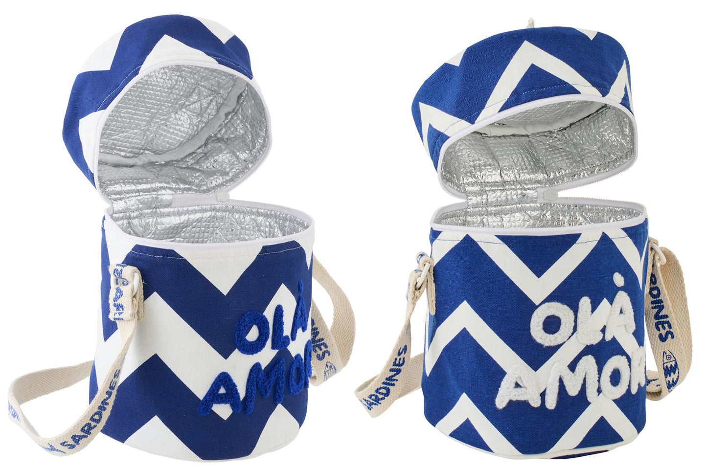 Lunch Bag Ola Amor Cotton Blå skrift