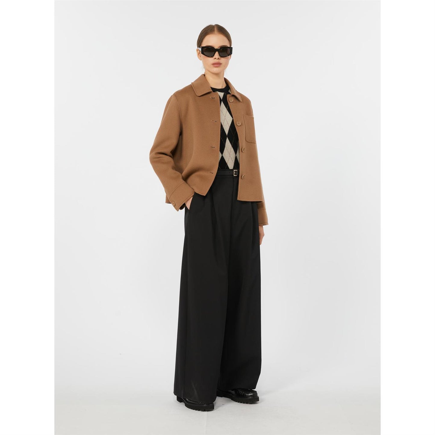 Max Mara Klassisk lammeulls jakke Camel - ZhosLaila