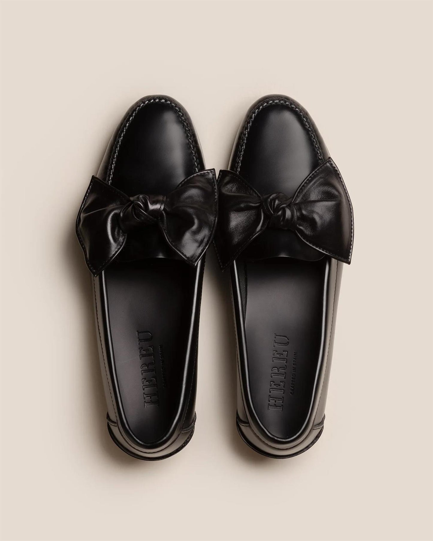 Hereu Corbati Slip-on Loafers med sløyfedetaljer Sorte - ZhosLaila