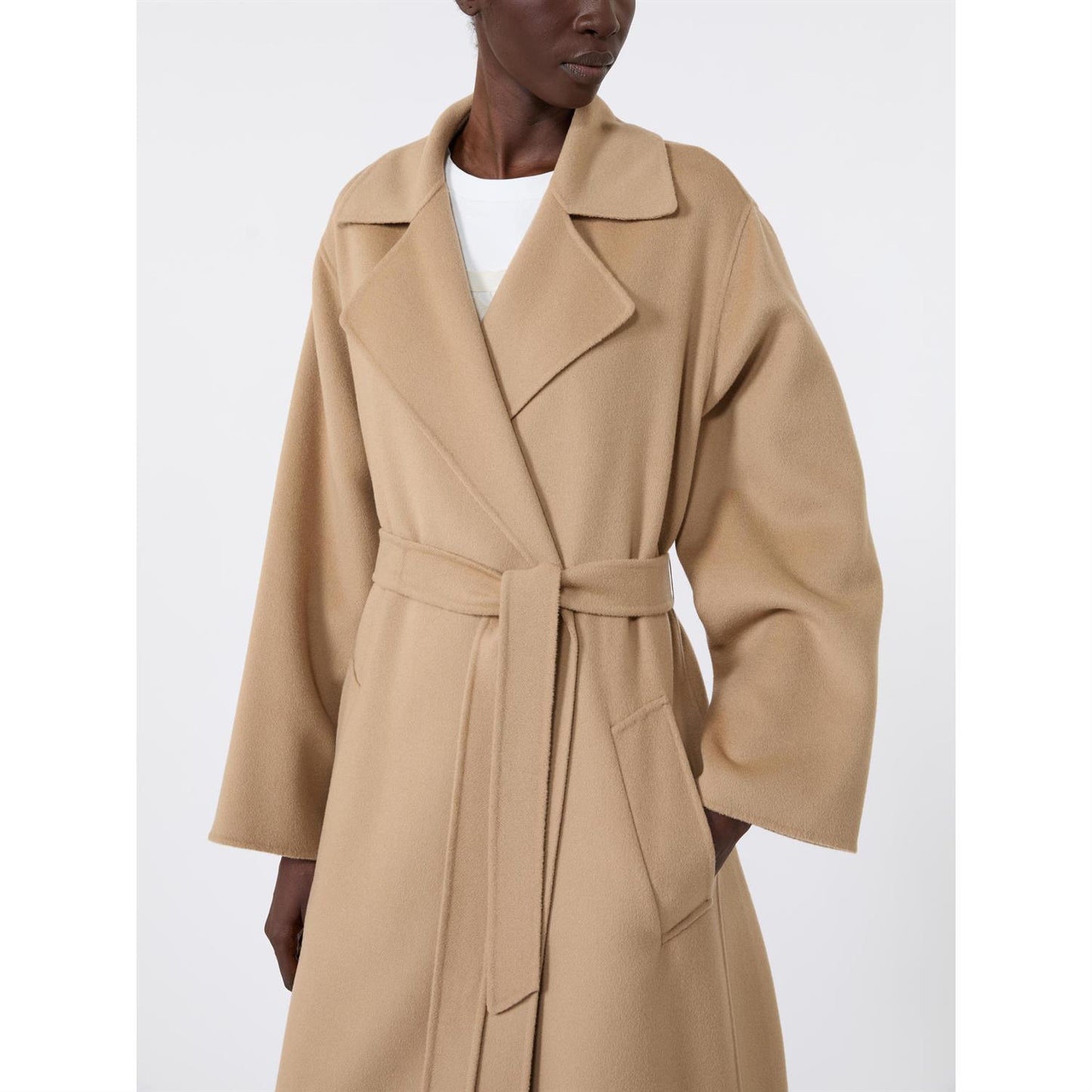 Max Mara Operoso Dobbel ullblandingskåpe Kamel
