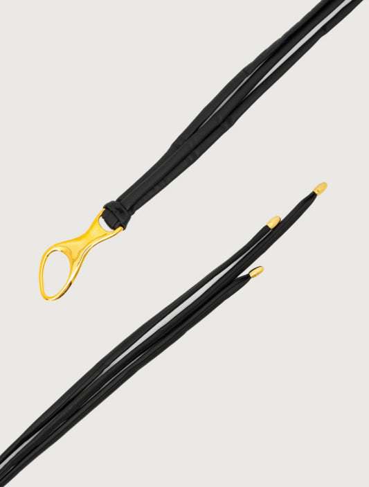 Orciani Nappa B knyttet skinnbelte 1,3cm Sort - ZhosLaila