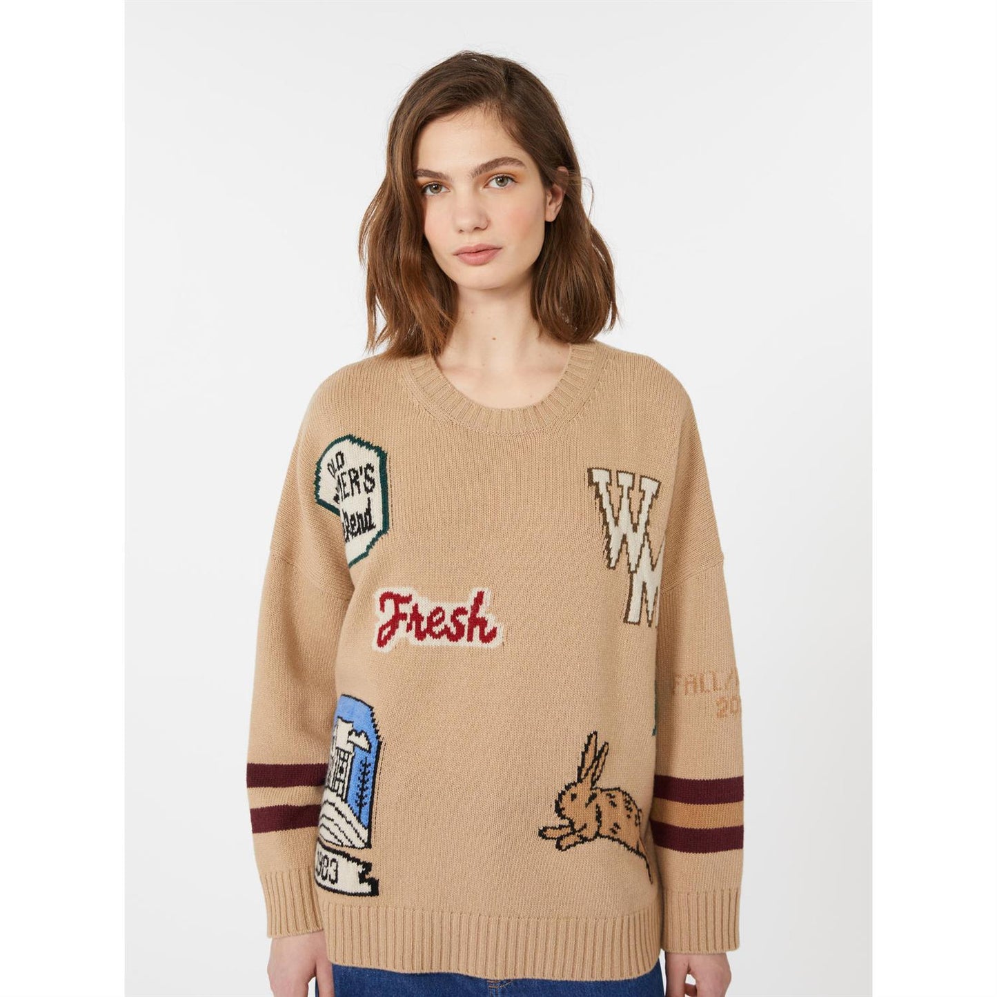 Pavidi Oversized genser i ullstrikket materiale - ZhosLaila