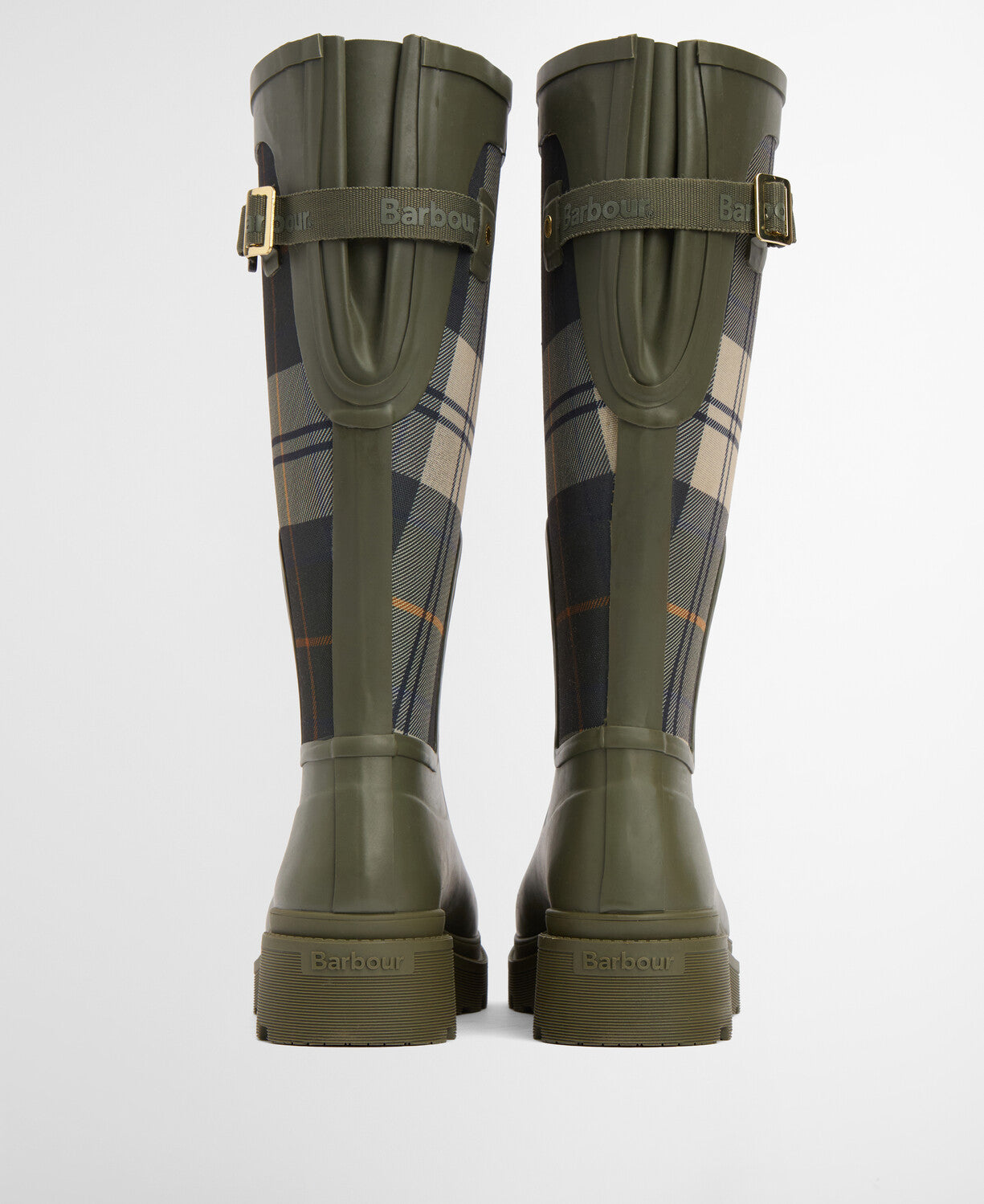 Barbour Dena Wellington-støvler Olivengrønn/Gammel tartan