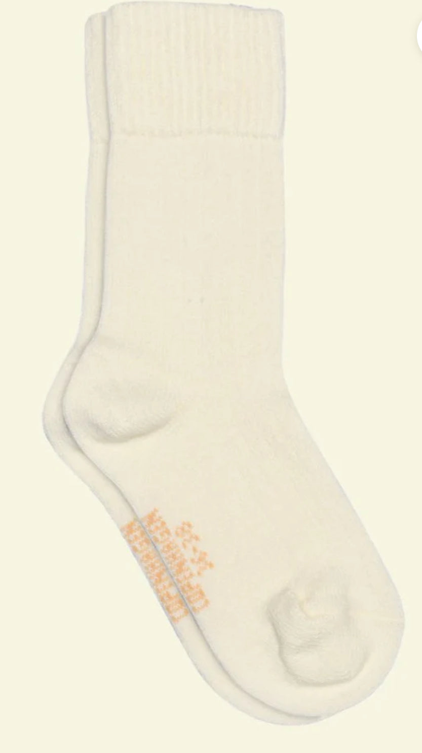 Wool Rib Krem sokker Str 36-38