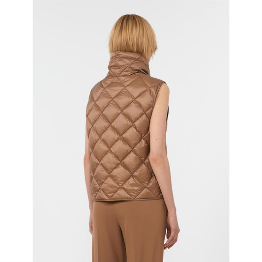 Max Mara Tregic vannavvisende vest i nylon-lerret Camel