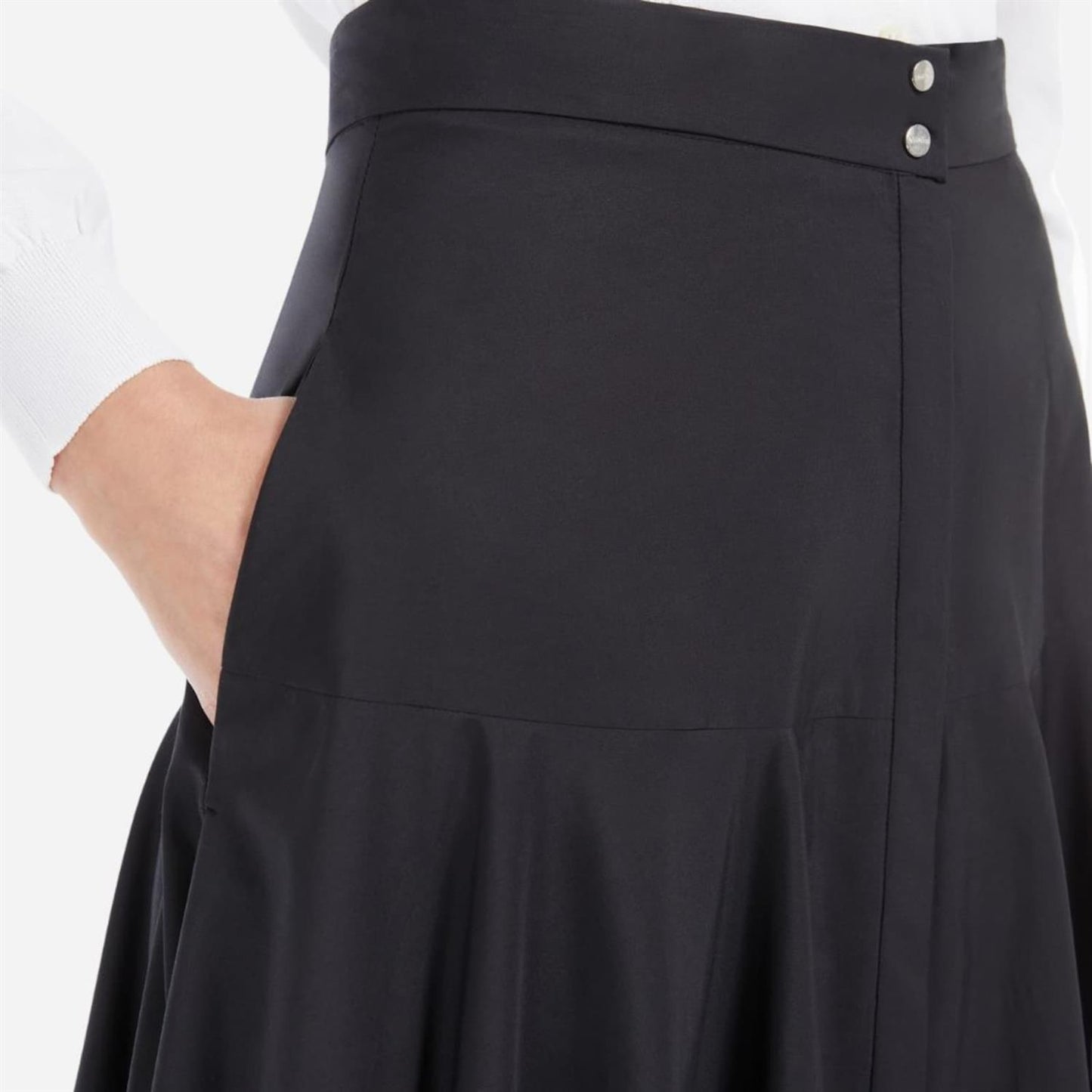 S Max Mara Oxiria Bomullssirkelskjørt Sort