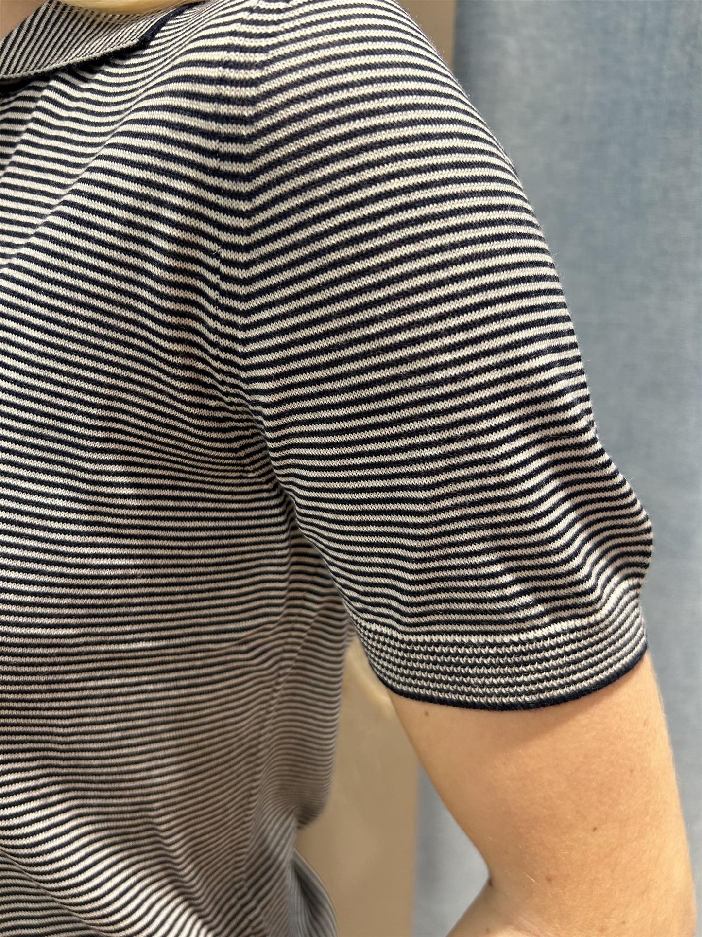 Pique t-shirt striper Navy
