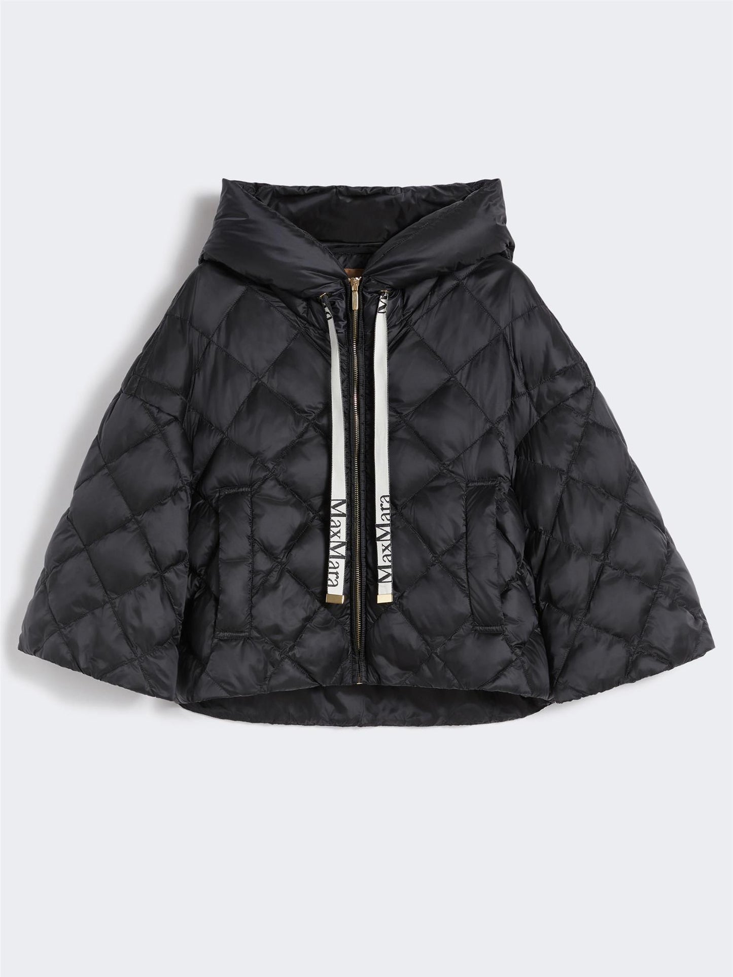 Max Mara Sisoft vattert jakke i vannavvisende nylonstoff Sort - ZhosLaila