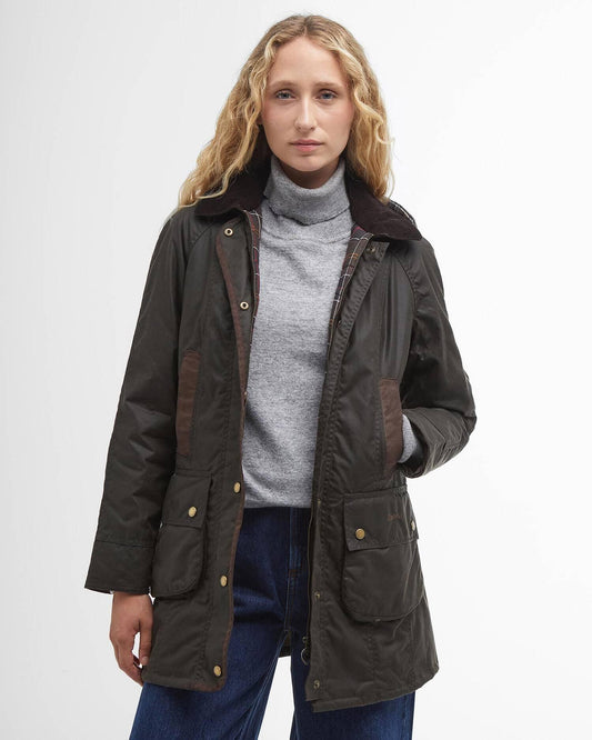 Barbour Bower Vokset Jakke Oliven