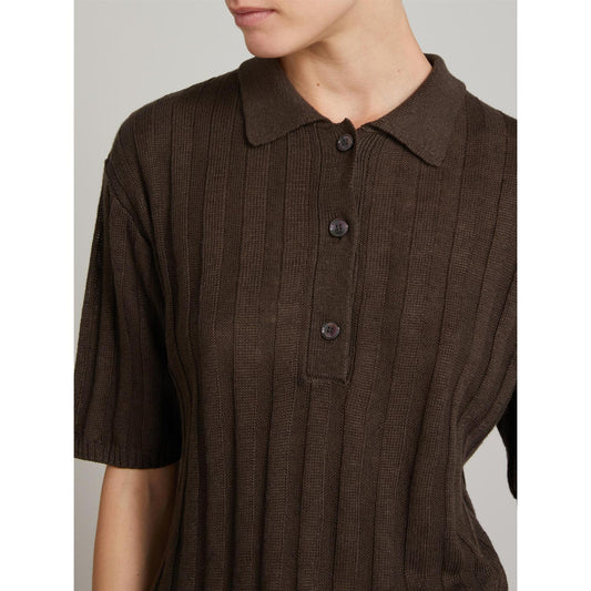 Max Mara Rivetto T-shirt lin Mørkebrun