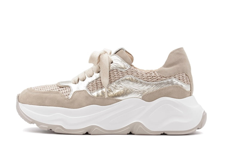 Laura Bellariva Sneakers med rafia og skinn Beige - ZhosLaila