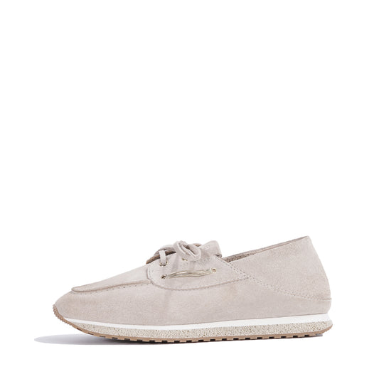 Båt-sko i semsket skinn