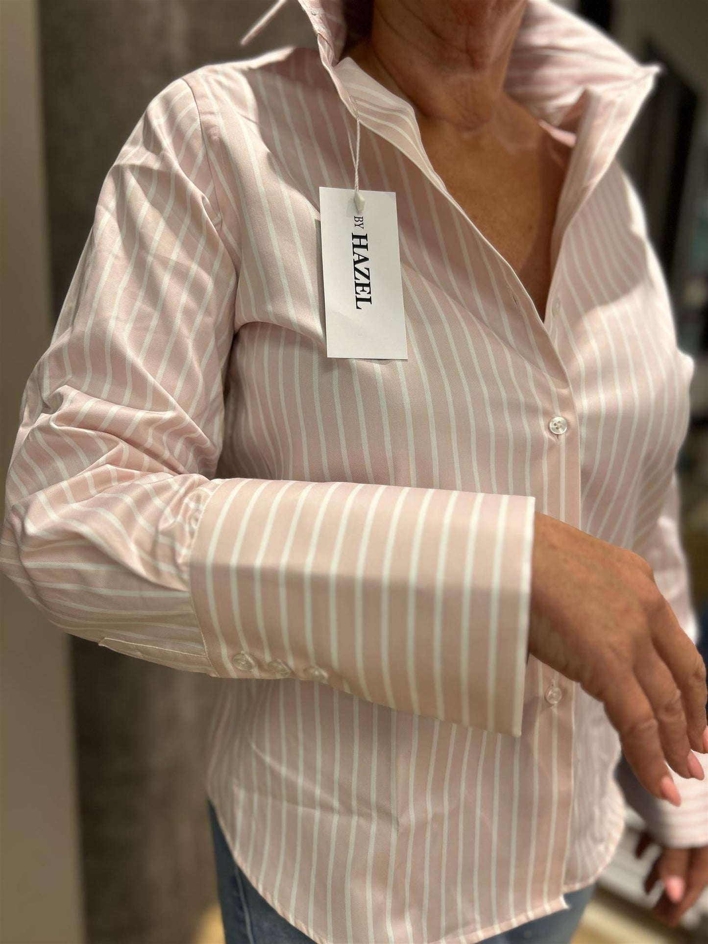 Hazel Maya rosa stripes skjorte - ZhosLaila