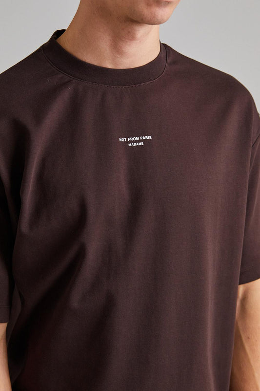 Drôle de Monsieur T-shirt "Not from Paris Madame" Brun - ZhosLaila